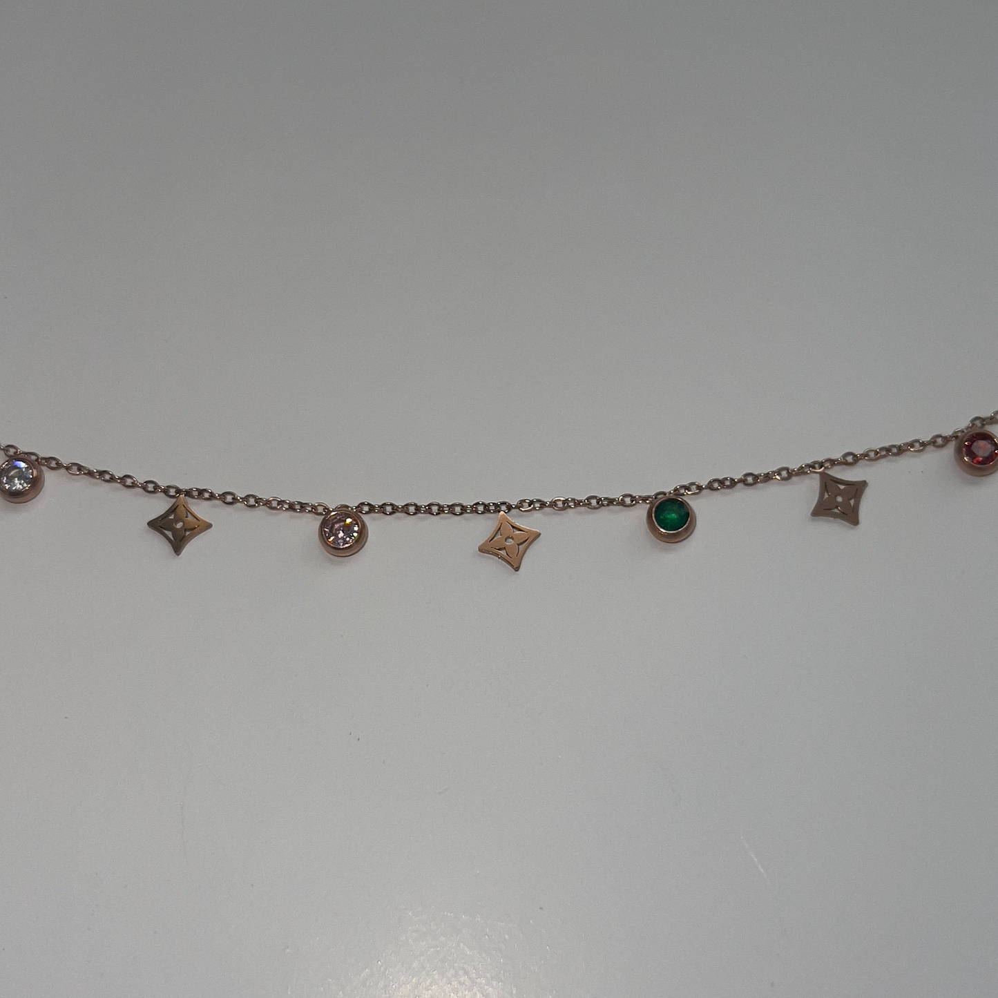 CLOVER ZIRCON CHARM ANKLET